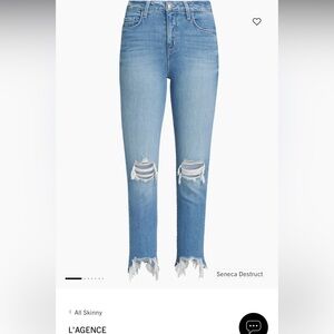 L’AGENCE Jeans : High Rise Classic Braise : Skinny Maigre : Slightly worn